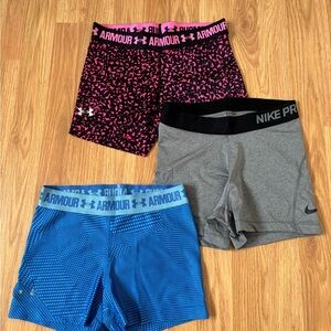 Under Armour Pink and Blue Athletic Shorts